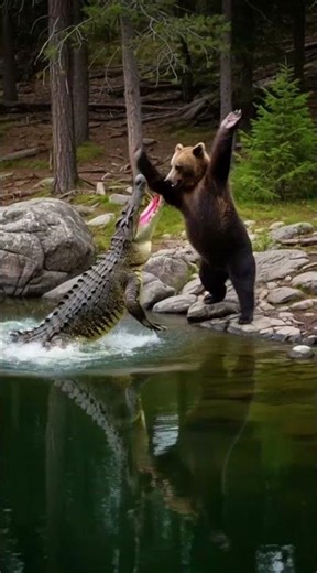 Giant Bear vs Crocodile | The Lake Turns Into a Battlefield 🐻🐊
