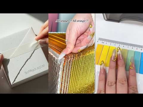 ASMR Color-Themed Packing | All Orange Packaging (No Talking)