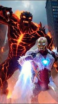 Iron Man vs Magma Monster 🔥❄️ | Fire vs Ice Battle | End Will Shock You 😱 #shorts
