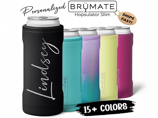 Personalized Brumate Hopsulator SLIM Can Cooler Drink Holder for 12oz Skinny Cans - Laser Engraved Custom Insulated Seltzer Coolie Gifts - Etsy