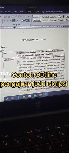 Contoh Outline Pengajuan Judul Skripsi untuk Mahasiswa