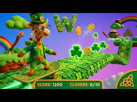 MAGIC! St. Patrick’s Day Game for Kids 🍀 Gerrard the Giraffe Collects Gold Coins & Clovers!