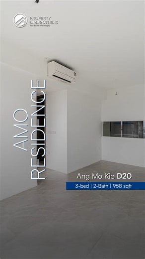 Amo Residence - High Floor 3-Bedroom with 958sqft in D20 High-floor park views anchor this brand-new 3-bed, 2-bath home at AMO Residence, showcased by Yu Rong from PropertyLimBrothers. The 958 sq ft layout starts with a private foyer, then opens to a bright living–dining zone with large-format tiles and a wide 3-metre frontage. A glass-enclosed double-galley kitchen comes with quartz countertops, ample soft-closing cabinetry, and premium appliances, while all three bedrooms enjoy full-height win