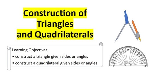 Construction of Triangles and Quadrilaterals worksheet & Solutions - Etsy