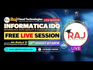 Informatica IDQ & CDQ (Informatica Data Quality) Real time demo session By Rahul from Raj Cloud Tech