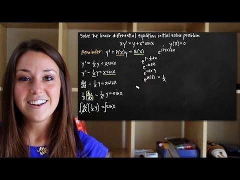 Linear differential equation initial value problem (KristaKingMath)
