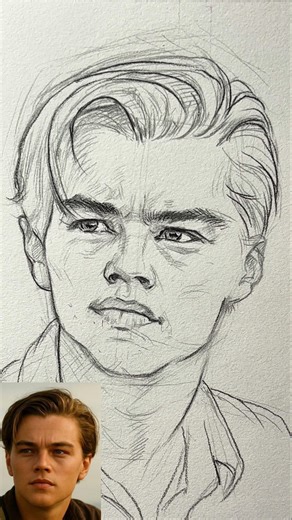 How to Draw Leonardo DiCaprio from Titanic ✏️ Easy Pencil Sketch#drawing #titanic #leonardodicaprio