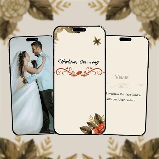 Digital Wedding Invitation Video | Online Animated Video Invitation Maker | AI- 1019