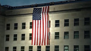 The unfurling of the American flag over the Pentagon today in remembrance of the lives lost on September 11, 2001. | Fox 8 News