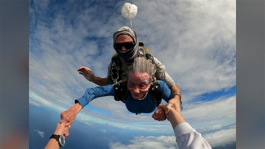 Watch this incredible video of 94-year-old going skydiving
