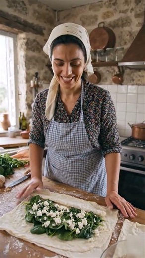 Authentic Spanakopita Recipe in 20 Seconds | Crispy Greek Spinach Pie 🇬🇷