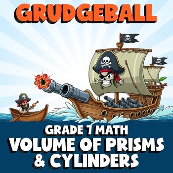 Volume of Prisms & Cylinders GRUDGEBALL Math Game - No Prep Grade 7 Review