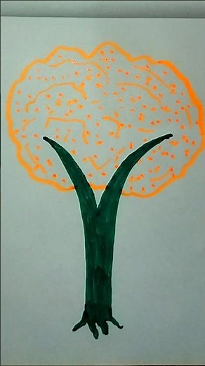 Easy Tree Drawing for Beginners 🌳 Color Pencil Art #shorts