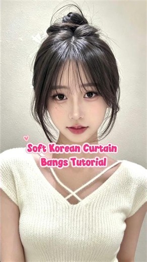 soft Korean curtains bangs tutorial 🎀 #haircutting #diyhaircut #koreanhaircut #glowup2026 #shorts