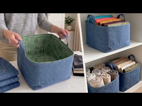 👖Turn Old Jeans into a Large Clothes Storage Box – Genius Tips to Save Money at Home!