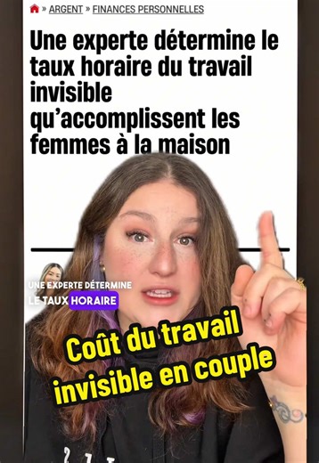 Si on prenait en compte le réel coût du travail invisible, le partage de la richesse dans le couple serait nettement plus équitable 🥺 #adultesresponsables #conseilsfinanciers #conjoints #travailinvisible #hommefemme
