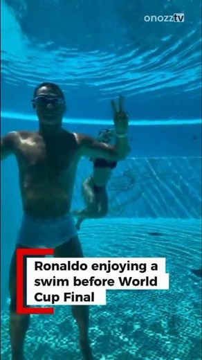 Cristiano Ronaldo Enjoys Relaxing Swim With Georgina Just Hours Before the World Cup Final