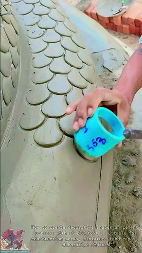 Create cement patterns with simple tools at home #shorts