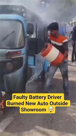 Faulty Battery Driver Burned New Auto Outside Showroom 🤯