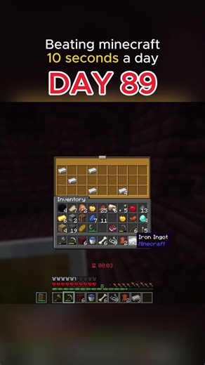 Beating Minecraft 10 Seconds a Day (Day 89) ⏱️ #minecraft