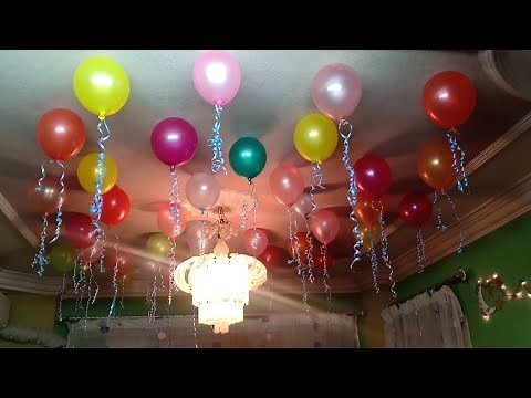 زينة للبيت/ديكورطريقة عمل بالونات السقف بدون هيليوم/لعيد الام/الميلاد/المناسبات DIY/Happy birthday
