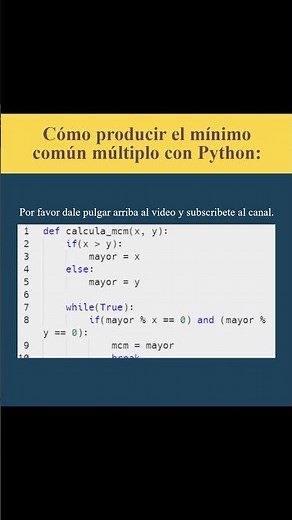 Cómo producir el mínimo común múltiplo con Python (AJTekniko)