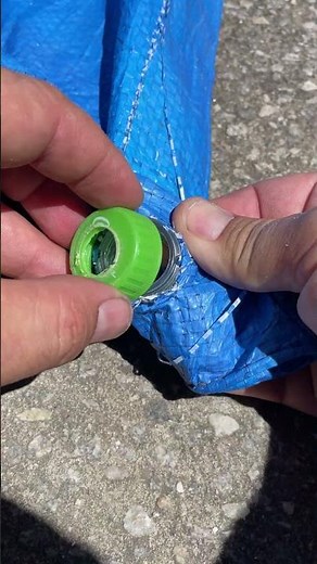 This homemade tarp stretcher surprised everyone on the job site #NebraskaFix #DIYHack #HandyTrick