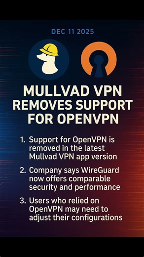Mullvad Retiring OpenVPN #mullvad #vpn #openvpn