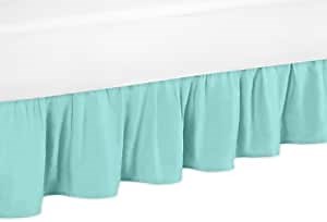 Sweet Jojo Designs Solid Turquoise Queen Bed Skirt for Girls Skylar Bedding Sets