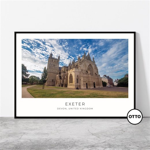 Exeter Wall Art | Cathedral | Travel Poster | Photo Print | Devon, England, UK - Etsy