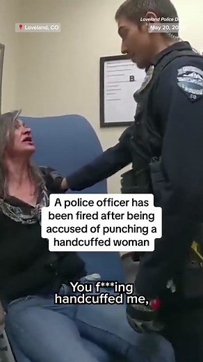 A #Colorado police officer was #fired after allegedly punching a handcuffed woman who appeared to spit on him in a hospital examination room, authorities say.