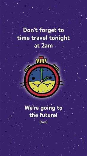 Time travel time! 🐱⏰ Don’t forget to spring forward!