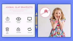 Abaodam Turtle Slap Bracelet, Plush Animal Snap Band Hug Wristband, Cute Stuffed Turtle Slap Toy, for Kids Party Favors Wrist Decor (Pink)