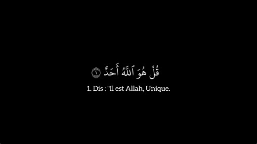 Sourate Al-Ikhlas #coran #quran #recitation #recitationcoran #islam #muslimtiktok #pourtoi #fyp #ikhlas