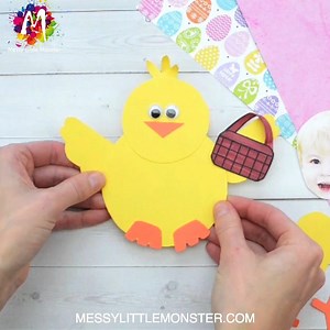 The cutest chick craft! (with so many different options) Do you prefer with the photo or without? Template - https://www.messylittlemonster.com/2020/02/paper-chick-craft-template.html | Kids art, craft and activity ideas - Messy Little Monster