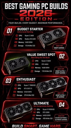 Best gaming PC builds for every budget in 2026 #pcgaming #gamingpc #pcbuild #buildapc #pc