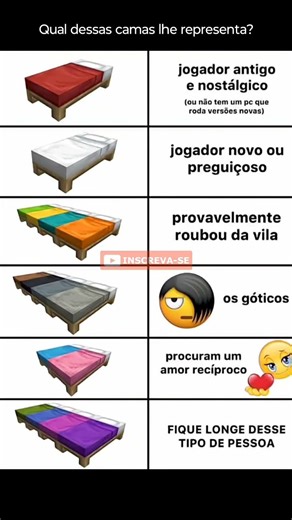 Qual dessas camas lhe representa? #minecraft #minecraftshorts #minecraftmemes #shorts