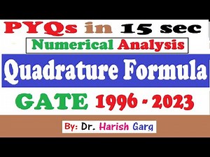 PYQs on Numerical Analysis | Quadrature Formula | GATE 1996 - 2023