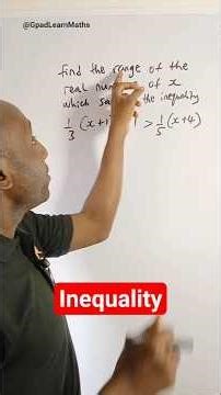 Solving Problem involving Inequality #inequality #gpadlearnmaths #maths #stem #mathtips