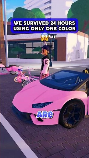 WE SURVIVED 24 HOURS USING ONLY ONE COLOR 😱 #roblox #shorts