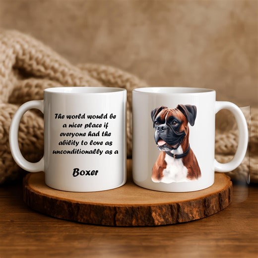 Boxer Dog Mug – “they Love Unconditionally” – Boxer Lover Gift, Dog Mom Gift, Boxer Owner Present, Cute Dog Quote Coffee Cup - Etsy