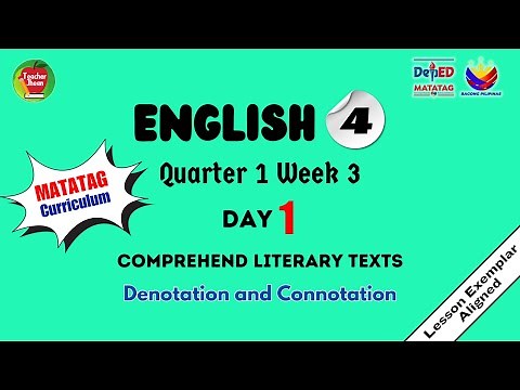ENGLISH 4 QUARTER 1 WEEK 3 DAY 1 | DENOTATION AND CONNOTATION | MATATAG CURRICULUM