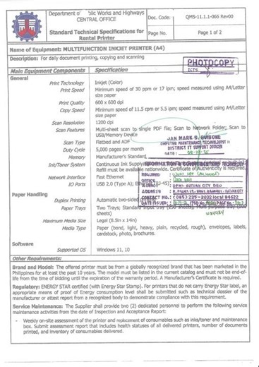 Request for Quotation (RFQ) for Purchase Request (P.R) No. 2025-08-0170 dated August 08, 2025