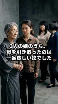 3人の娘のうち、 母を引き取ったのは一番貧しい娘でした