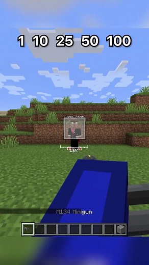 How much Glass to stop a Minigun? #minecraft #gaming #challenge