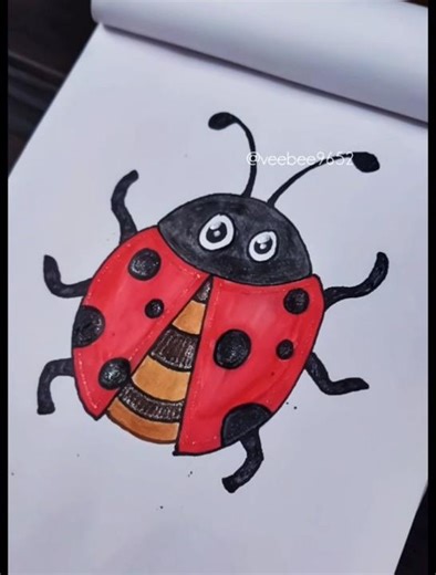 Beautiful Ladybug Drawing 🐞 | Easy & Cute Art Tutorial #shorts #art #drawing #ladybug #easy