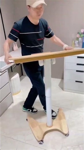 Height Adjustable Standing Table | 34" to 50" Height | Mobile Laptop Desk with Wheels