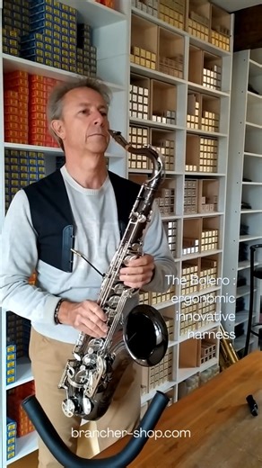 Pascal Brancher on Instagram: "✨ Come check out our Bolero ! An innovative, ergonomic and original luxury harness to release neck and back pain while playing saxophone ! . 🛒 brancher-shop.com🔥178€ instead of 198€ (save 10% off). . 👌 The double fabric, 100% cotton extremely resistant, perfectly covers back and shoulders. Washable (30°). Wear it like a bolero vest, chic and stylish in 8 sizes available (XS to 4XL). . 🎷 An adjustable mechanism in length and 3 heights is fixed by leather and sta