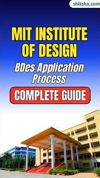 MIT Institute of Design BDes Application 2026 | Steps & Important Documents #mitinstituteofdesign