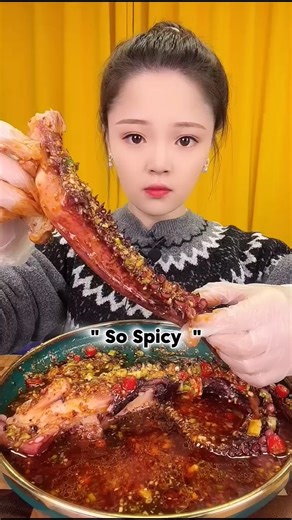 ASMR Spicy 🔥 Octopus Leg 🐙 | Big Bite 😋 Eating Sounds 🎧